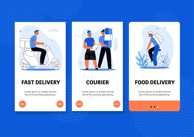 Mobile delivery app interface